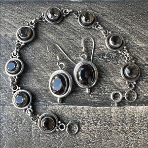 Sterling Silver & Smoky Quartz Set